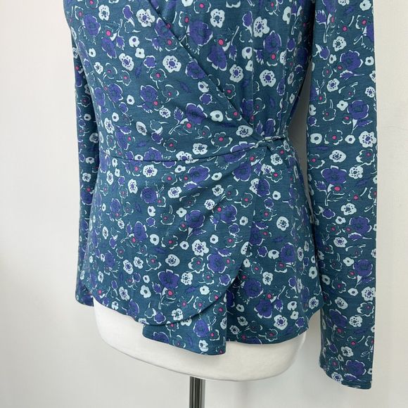 Kettlewell Floral Wrap Top Size S Teal Purple (suitable for summers) Jersey - Picture 5 of 8